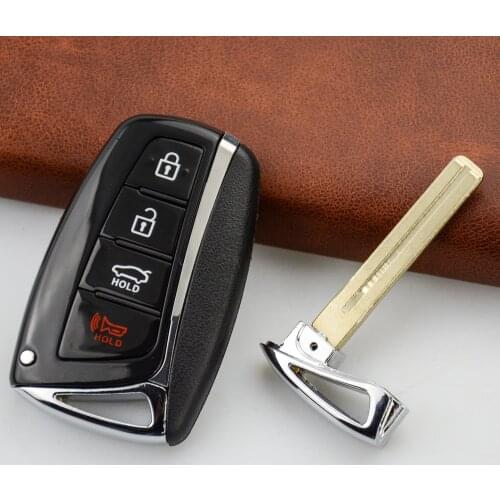 OkeyTech 4 Buttons Auto Car Key Shell Fob For Hyundai Genesis 2013-2015 Santa Fe Equus Azera Replacement Key Case Remote Case