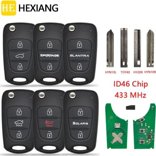 HE Xiang Car Remote Control Key For Hyundai I20 I30 IX35 I35 Accent Solaris Elantra Santa For Kia Cerato Ceed 433MHZ Smart Key