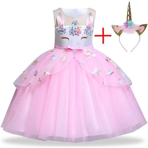 Brand Halloween Princess Clothing 2019 Summer Kids Dresses For Girls Unicorn Dress Children Christmas Easter Costume Party Dress