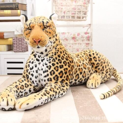 Giant Size Lifelike forest king Panthera simulation stuffed wild animal cheetah plush, black panther leopard soft toys