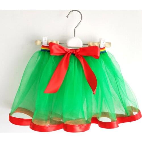 Christmas Summer Baby Multilayer Tulle Tutu Skirt Colorful Pom Princess Mini Dress Children Clothing Pettiskirt Girl Clothes