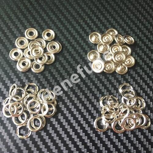 20Sets Silver 9.5mm Metal Prong Snap Buttons Fasteners Press Studs Poppers Baby Romper Buckle Snap for DIY Craft Sewing Clothing