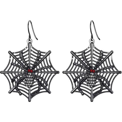 Halloween Series Earrings Alloy Metal Spider Drop Earrings Accessories Punk Jewery QZ0172