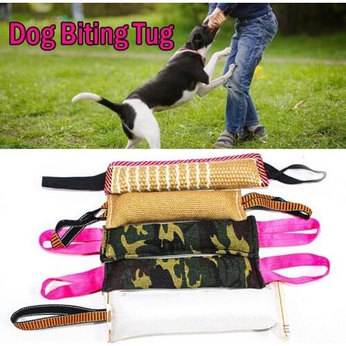 Dog Biting Tug Stick Camouflage Hemp Training Durable Molar Interactive Toys Outdoor 2 Rope Handles Pro Pets Supplies Puppy
