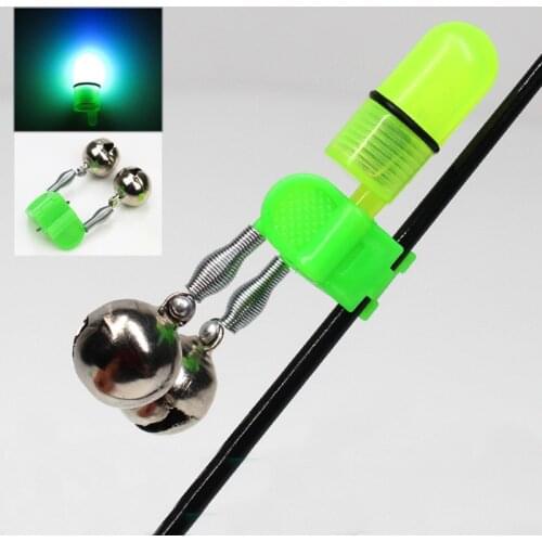 1 pc NEW LED Flash Light Night Electronic Fishing Bite Alarm Finder Lamp Twin Bell Ring Clip Durable On Fishing Rod Tackle Hot
