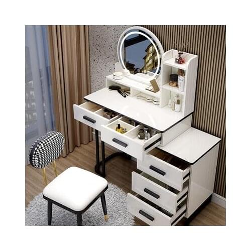 Dressing table bedroom is modern and contracted small family receives cabinet of one body make up table net red INS wind make up