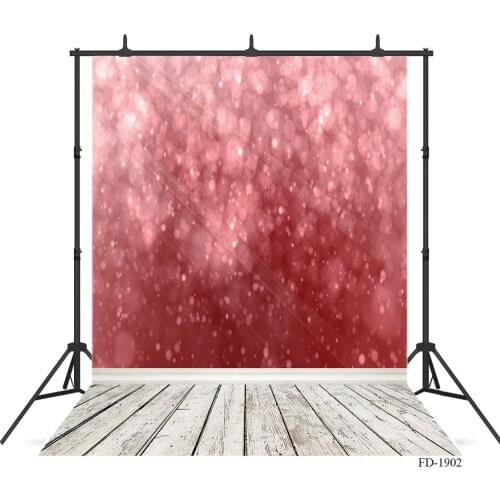 Red Glitter Polka Bokeh Wood Board Vinyl Photography Backgrounds For Children Baby Birthday Portrait Studio Photo Backdrop Props