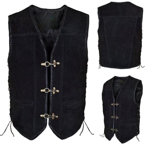 Biker Vest Motorcycle Riding Suede Leather Vest