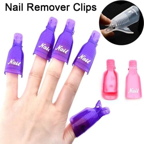 10pcs/set Wearable Acrylic Nail Art Soak Off Cap Nail Clip UV Gel Polish Remover Wrap Tools DIY Beauty Nail Care Tools