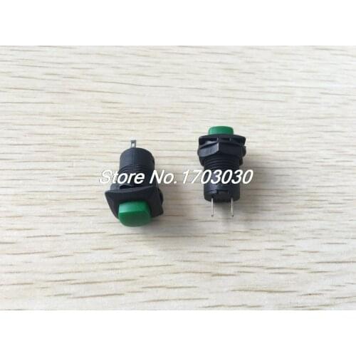 10 Pcs Green Button Latching Pushbutton Switch SPST AC 125V/3A 1.5A/250V