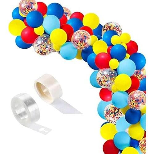 152pcs Carnival Circus Balloons Garland Kit Arch Red Blue Yellow Balloons for Baby Shower Wedding Birthday Party Decorations