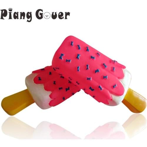 2PCS/Lot Ice Cream Stick Non-toxic Dogs Squeak Toys Soft Plastic Pet Toy