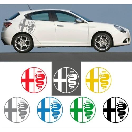 2Pcs Car Side Door Stickers For Alfa Romeo MiTo Giulia Giulietta 147 156 159 166 Auto Vinyl Film Decals Car Tuning Accessories