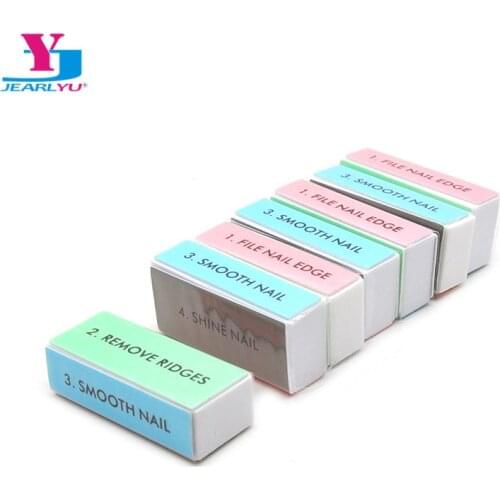 4 Side Nail File 10pcs/lot Sponge Nail Sanding File Polish Block Vijlen Nail Buffer UV Gel Pilnik Do Paznokci Portable Manicure
