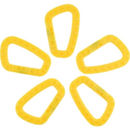 5Pcs Spring Snap Carabiner Clip Hooks, D-Ring Keychain Hard Plastic Keyring Utility Quick Link Clips