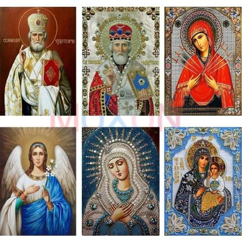 5D Diy Diamond Embroidery Full Rhinestone Religion Icon Diamond Paintings Cross Stitch Diamond Mosaic Decor Mural Holiday Gift