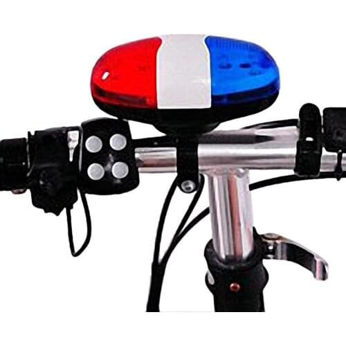 6LED 4 Tone Horn Bicycle Bike Safety Bells Warning LED Light Electronic Siren