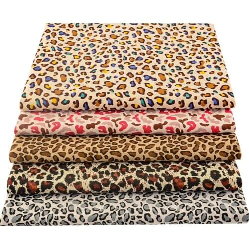 Booksew 2Pcs/Lot DIY Scarf Leopard Print 100% Cotton Twill Fabrics For Sewing Dolls Craft Home Decorations Patchwork Needelwork