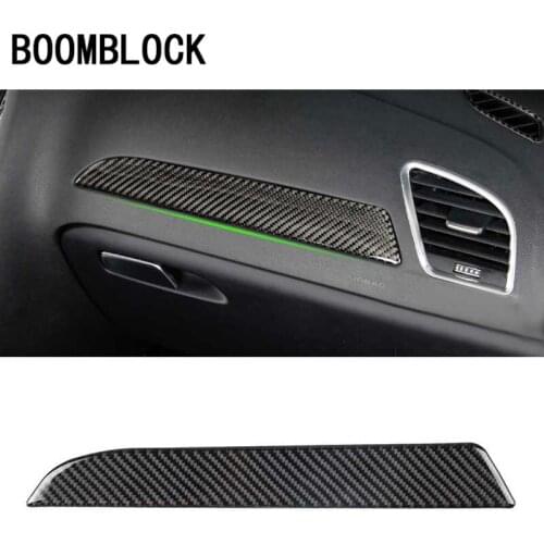 BOOMBLOCCK Carbon Fiber Left Driver Side Dashboard Cover Trim Sticker Accessories Center console For Audi A4 B8 A5 Q5 2009-2016