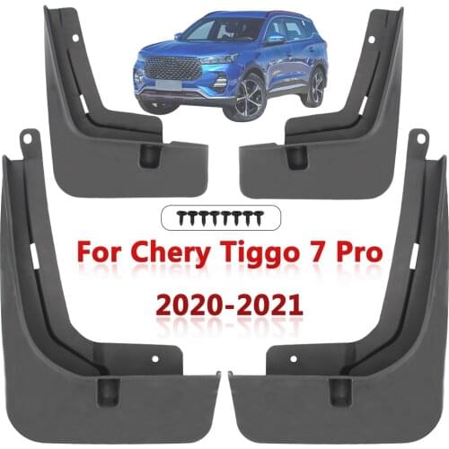 LEEPEE 4 PCS Mudguards Front Rear Fender Black Guard Splash Flap Mud Flaps For Chery Tiggo 7 Pro 2020-2021
