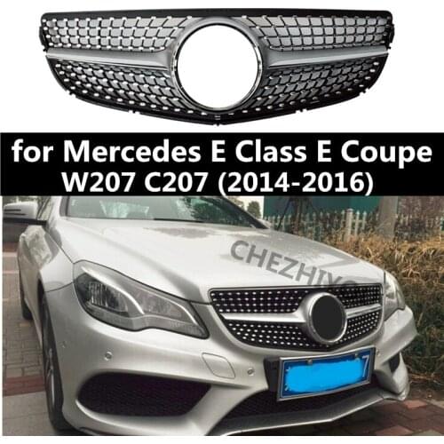 Diamond Bumper Front Grille For Mercedes E Class W207 E Coupe C207 2014-2016 ABS Bumper Grille E200 E320 E350 E400 without Logo