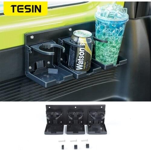 TESIN Car Interior Rear Row Water Cup Holder Drinkes Mount Bracket Support for Suzuki Jimny JB74 2019 2020 2021 Car Accessories