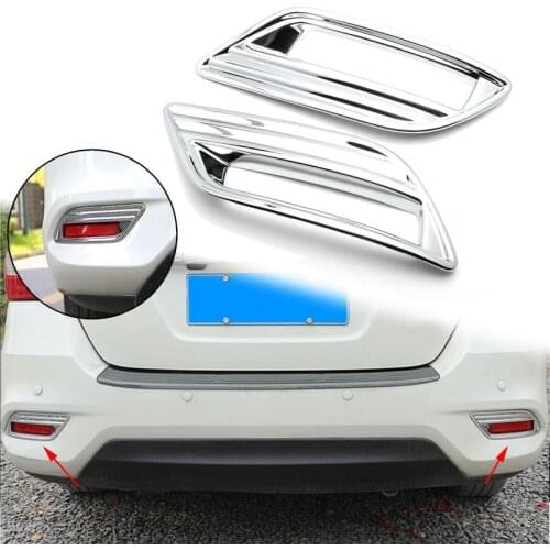 For Nissan Sentra 2016-2019 Seden Chrome Rear Bumper Fog Light Lamp Reflector Protect Cover Trim Molding Car Decoration