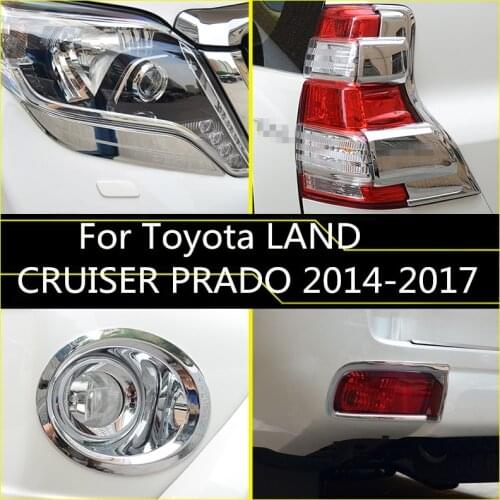 Headlights Eyebrows Eyelids Front Headlamp Eyebrows Car Styling Front fog lampshade For Toyota LAND CRUISER PRADO 2014-2017