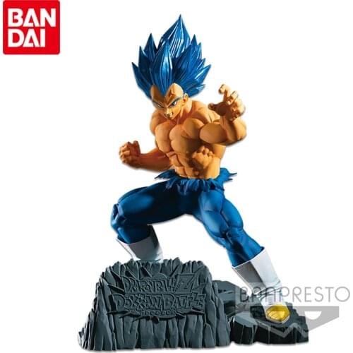 Bandai Genuine Dragon Ball Z DOKKAN BATTLE 6TH ANNIVERSARY FIGURE Blue Hair Vegeta IV Anime Action Figures Collection Model Toys