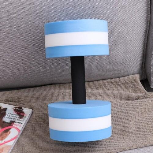 Aquatic Exercise Dumbell EVA Water Barbell Hand Bar For Water Resistance Aerobics (Blue & White)