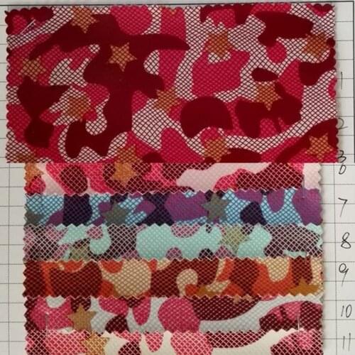 10 yards roll wholesale PU artificial leather netstar camouflage luggage bags Mobile phone faux leather fabric