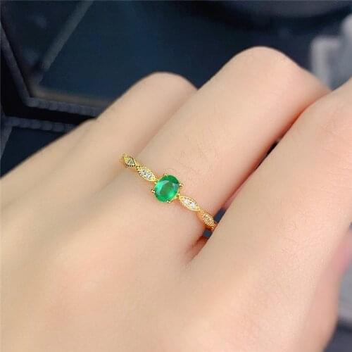 Exquisite Natural Emerald Ring, S925 Silver Woman Ring, Engagement Ring, Natural Gemstone Jewelry, Birthstone Ring