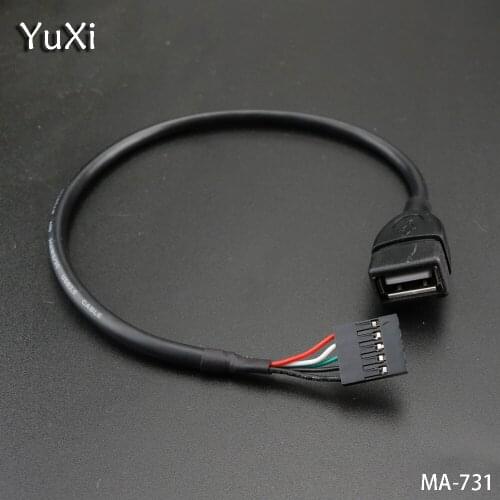 YuXi 5Pin 30cm Motherboard Female Socket Transfer USB 2.0 Female Cable Adapter PC Case Internal Extender Cable Patch Cord
