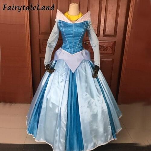 Carnival Halloween Princess Cosplay Birthday Party Dress Aurora Costume Fancy Wedding Blue Gown Custom Made