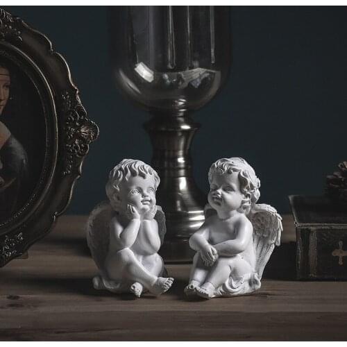 Creative Design Resin Angel Ornaments Cute Lovely Little Angel Home Furnishings for Babys Room Bedroom Hallway