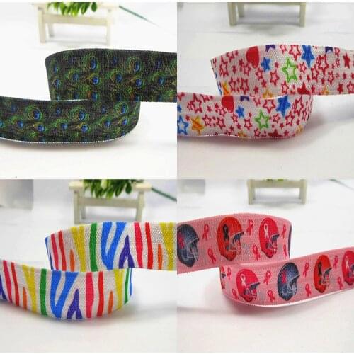 5/8"16mm Printing Elastic Band For Hair Band Flower Ribbon 50 Yards/Roll