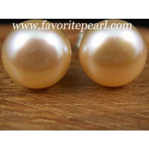 Favorite Pearl Earrings AAA 10-10.5mm Pink Natural Freshwater Pearl Stud Earring Set Perfect Wedding Birthday Chirstmas Gift