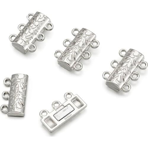 20 Set Alloy Magnetic Clasps Connector For Bracelet Necklace Making Accessories 14x19x6mm, Hole: 2mm F50