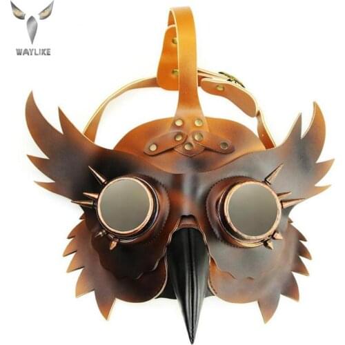 Cosmask Halloween Plague Bird Mask Real Adult Party Costume Horror Mask Steampunk Plague Bird Mask Stage Show Cosplay