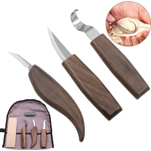3/5Pcs Chisel Woodworking Cutter Hand Tool Set Wood Carving Knife DIY Peeling Woodcarving Spoon Carving Cutter Sculptural Spoon