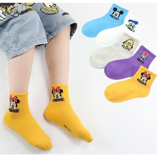 5Pairs/lot 1-15Y Infant Baby Socks Baby Socks for Girls Cotton Cartoon Minnie Cute Newborn Boy Toddler Socks Baby Accessories