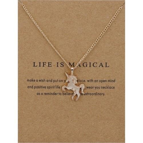 Juno Latest Unicorn alloy short necklace Horse Necklace necklace for women