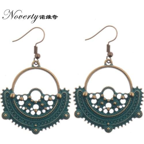 New Fashion 1 Pair 40mm Retro Patina Plated Zinc Alloy Geometric Round Earrings for Womens Fashion Jewelry Gifts Date and Party