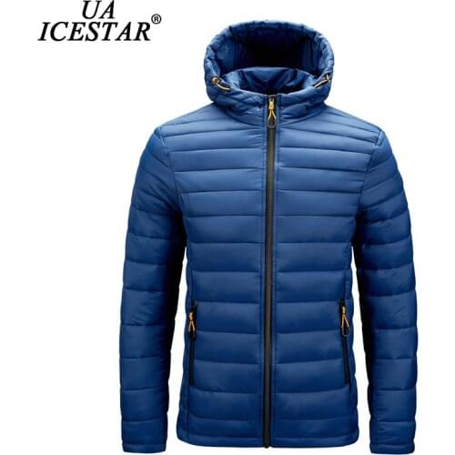 UAICESTAR Winter Windproof Warm Parkas Mens Jacket Coat Solid Color Hooded Jackets Men Brand 2021New Fashion Casual Men Parka