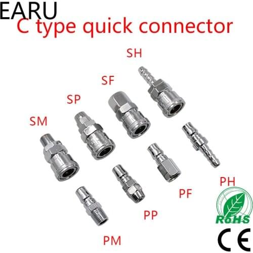 Pneumatic fitting C type Quick connector High pressure coupling PP20 SP20 PF20 SF20 PH20 SH20 PM20 SM20 work on Air compressor