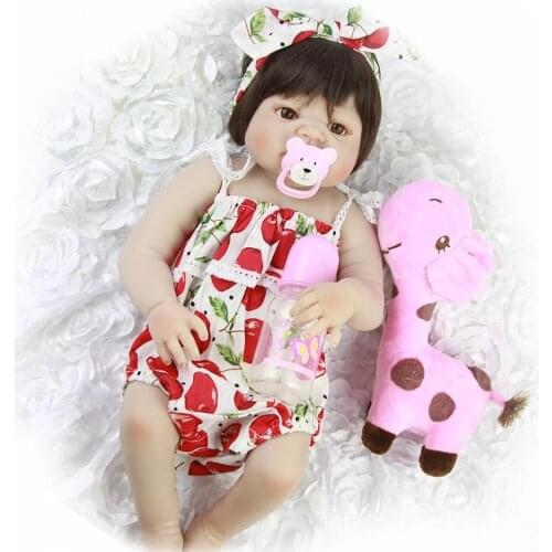 55cm Full Silicone Body Reborn Baby Doll Toy simulation collection bebe handmade adorable menina birthday gifts bathe dolls