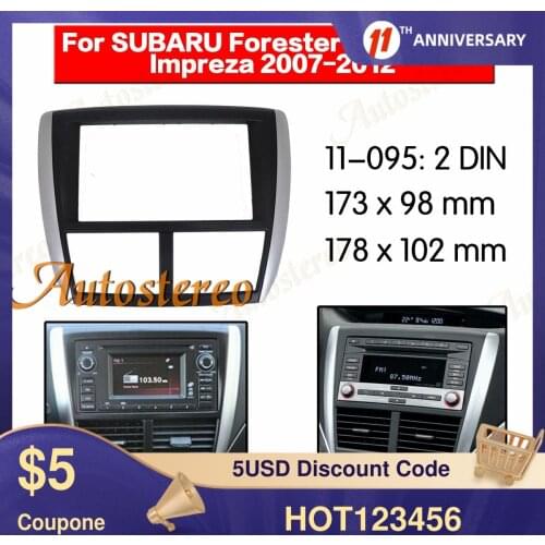 FasciCar radio Frame Panel for 2008-2013 Subaru Forester Impreza Fitting Frame Dash CD DVD GPS Surround Panel Black