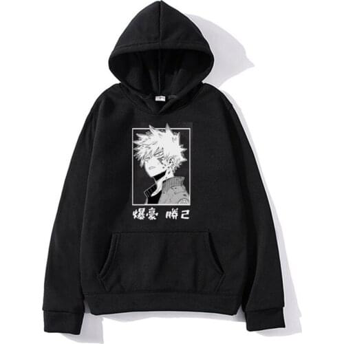Japanese Anime Harajuku my hero academia Unisex Hoodies Mens Bakugou Katsuki Printed Mens Hoodie Streetwear Casual Sweatshirts