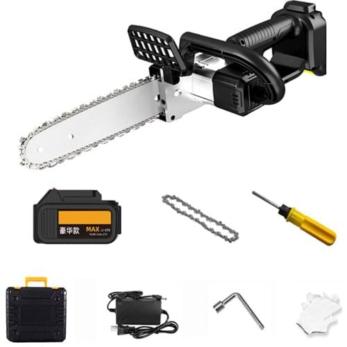 1280W Electric Saw Chainsaw Wood Cutters Bracket Brushless Motor Lithium Pruning Saw 21V Battery Chain Saw Power Woodwork Tools