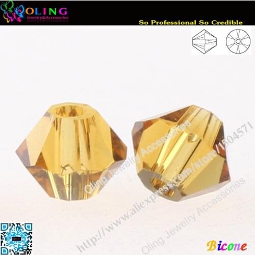 288pcs/Lot AAA Top Quality 5301 Bicone Beads 6mm Smoke color glass Crystal Bead Loose Spacer fit DIY Jewelry Making